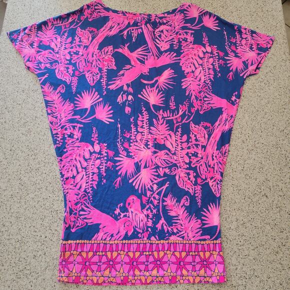 Lilly Pulitzer Lowe Indigo Night Caw Print Dolman Sleeve Jersey Knit Dress✨️S - Picture 1 of 12
